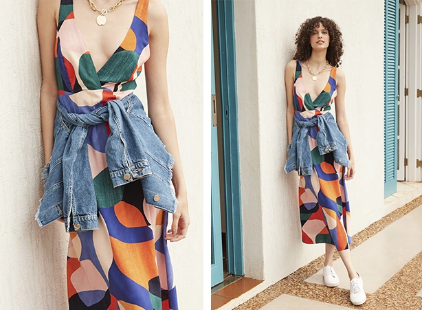 Composição de vestido com tênis Composição de vestido com tênis
