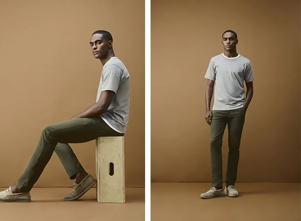 Outfit masculino com camisetas em algodão peruano