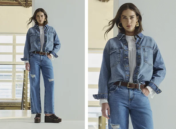 Looks com terceira peça all jeans