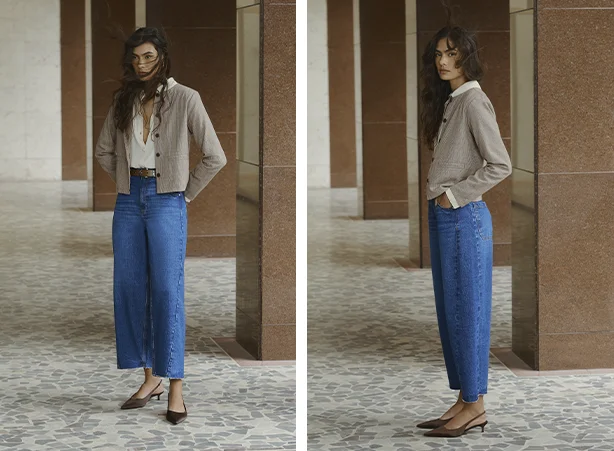 Looks com calça jeans e casaqueto clássico xadrez Looks com calça jeans e casaqueto clássico xadrez