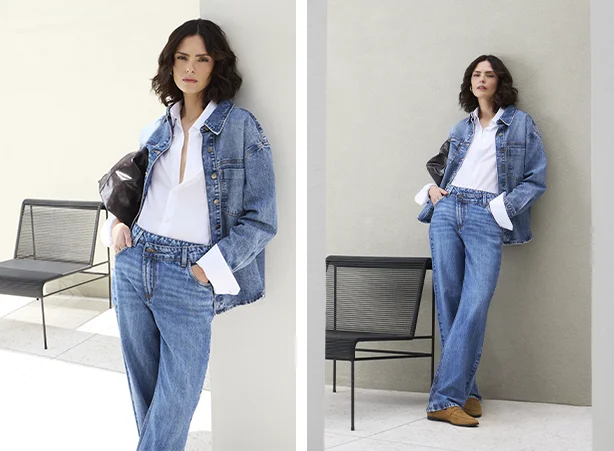 Look com jaqueta e calça jeans Look com jaqueta e calça jeans