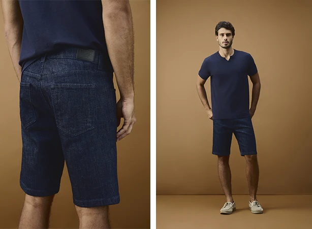 Look monocromático com bermuda e camiseta Look monocromático com bermuda e camiseta