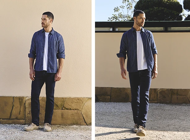 Sobreposição no look jeans masculino Sobreposição no look jeans masculino