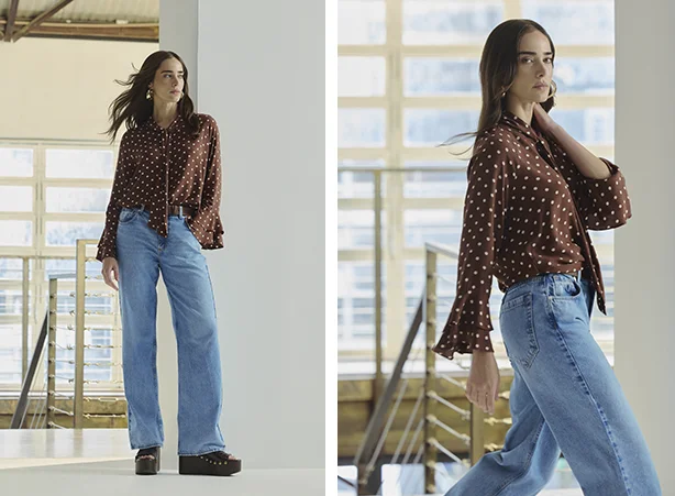 Composições com o tom terroso e jeans