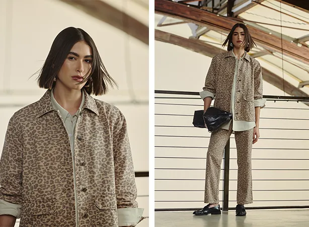 Look de roupa feminina em animal print 