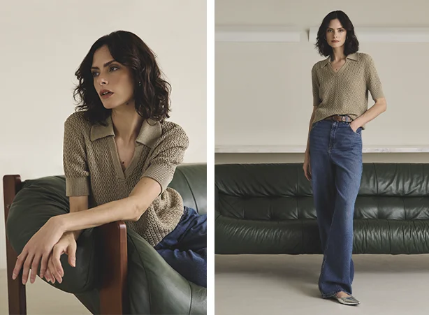 Looks femininos práticos com camisa polo e sapatilha