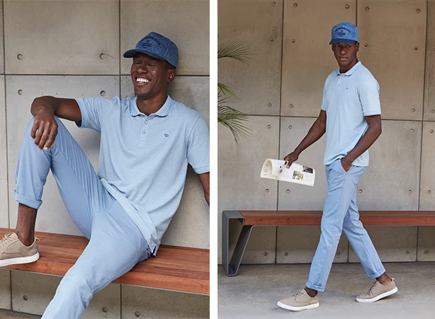Looks masculinos com boné e polo Looks masculinos com boné e polo