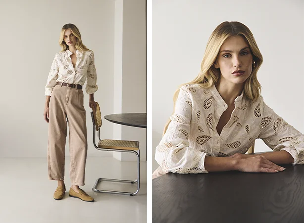 Looks elegantes com camisa e calça barrel