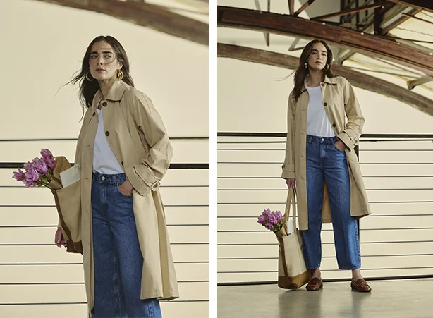 Looks com trench coat e calça jeans