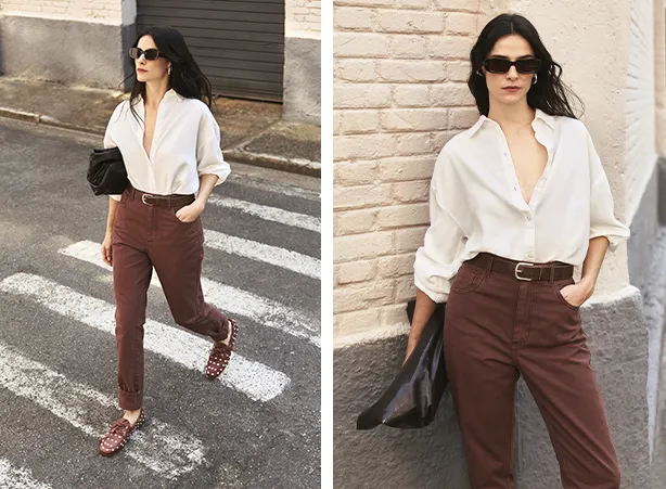 Como usar camisa feminina com calça