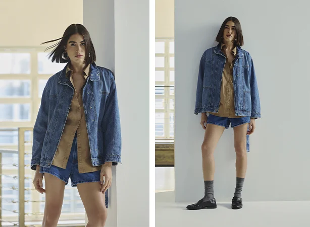 Como usar short jeans e camisa