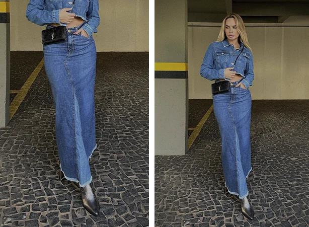 Combinação total jeans